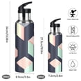 thumbnail image 2 of Yayeee 20oz Insulated Water Bottle Double Wall Stainless Steel with Flip Straw Lid, Black Cubes, 2 of 7