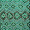 thumbnail image 1 of Ahgly Company Machine Washable Indoor Square Southwestern Turquoise Blue Country Area Rugs, 5' Square, 1 of 4