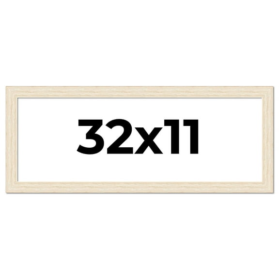32x11 Frame White Real Wood Picture Frame Width 1.5 inches | Interior Frame Depth 0.5 inches | Barn