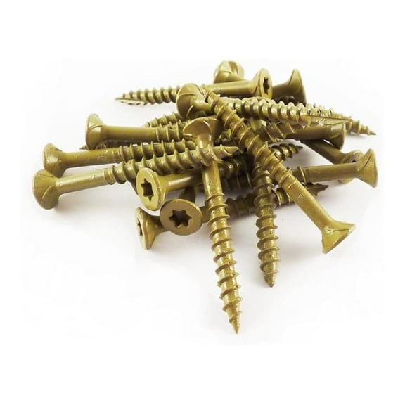 All Purpose Wood Screws #9 x 3-1/2", 79-Piece - T25 STAR Drive Construction Screws, Golden Electro-Polyseal Coated, For Decking & Flooring
