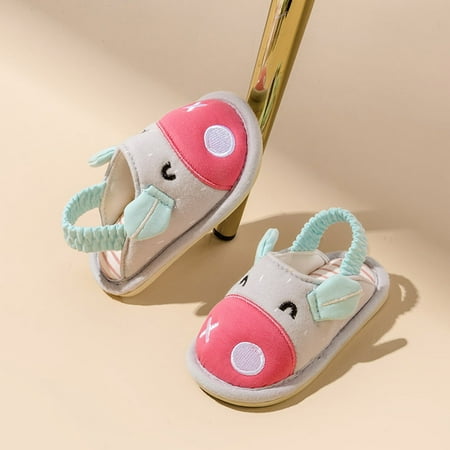 

Gubotare Slippers Kids Baby Girl s Soft Plush Slippers Anti-Slip Winter House Shoes for Boys Girls (Pink 10.5)
