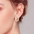 thumbnail image 3 of Mesovor Women Gold Cubic Zirconia Hoop Earrings 18K Gold Plated Huggie Hoops Earrings Stones Earrings Jewelry Gifts, 3 of 6