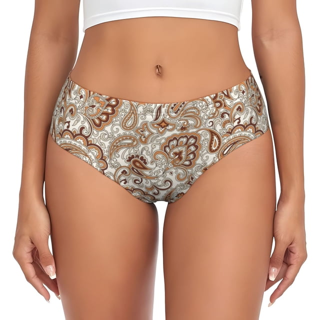 Balery Indian Paisley1 Ropa Interior de Algodón para Mujer con Dibujo – Braguitas Cómodas y Elásticas, Estilo Clásico-X-Large