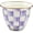 Violet Check, variant on Enamel Garden Pot, Decorative Pot for Plants, Outdoor Flowerpot Decor, Small, Green-and-White Emerald Check
