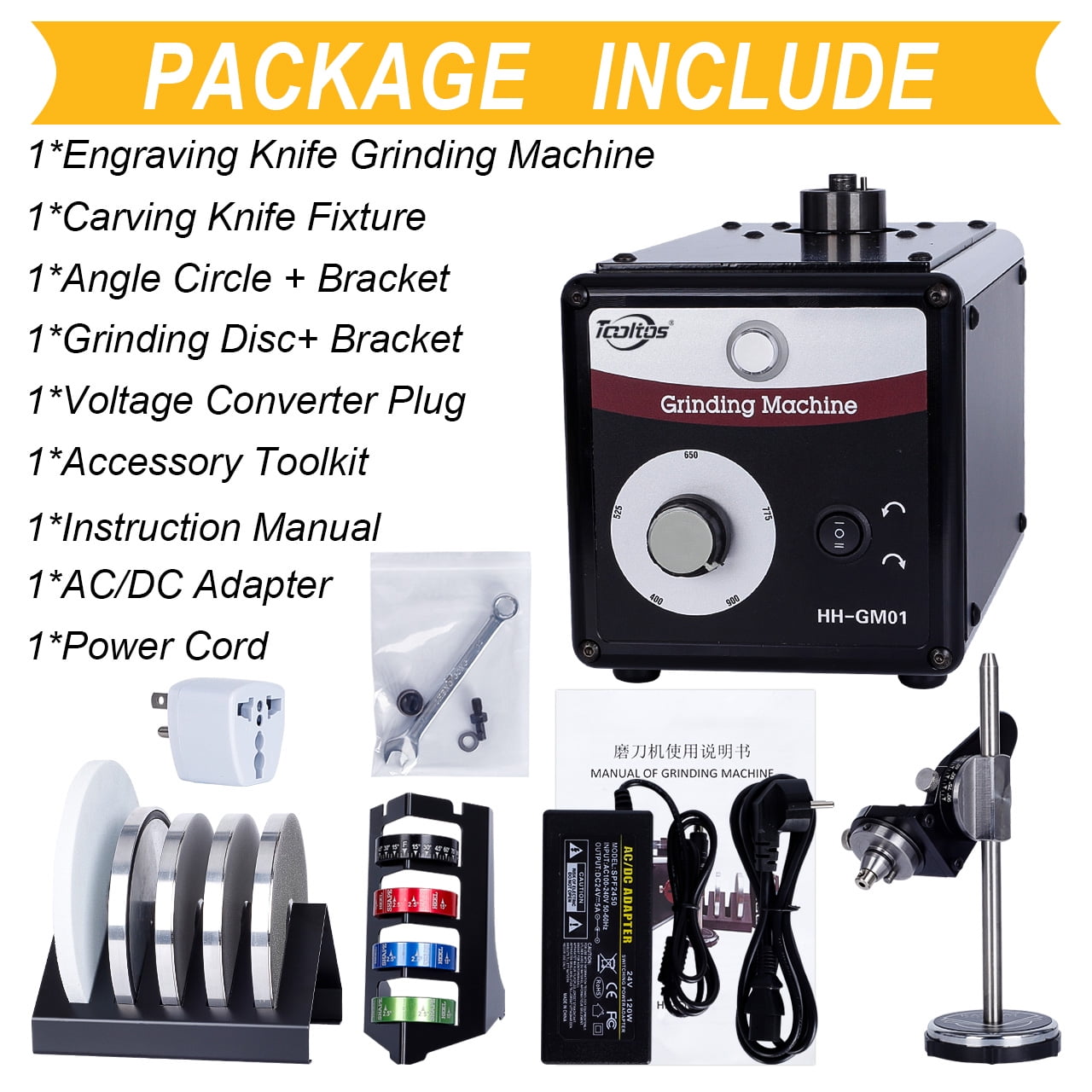 TOOLTOS Jewelry Electric Grinder Small Micro-Setting Spatula Tip Multi-angle Engraving and Grinding Machine