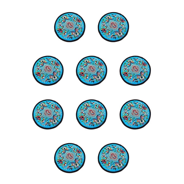 Cateissary Posavasos para bebidas, alfombrilla para taza de té Vintage, cojín para botella, almohadilla bordada, almohadillas aislantes, amigos, Cielo azul 10piezas