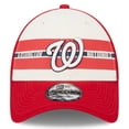 thumbnail image 2 of Men's New Era White/Red Washington Nationals Team Stripe Trucker 9FORTY Snapback Hat, 2 of 6