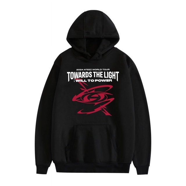 ATEEZ Double Sided Pattern Comfort Hoodies For Unisex Tracksuit Pullover Fans,S,Black1