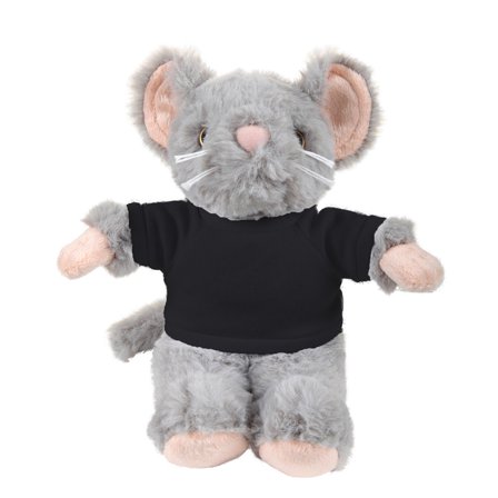 Plushland 8 Inch Floppy Mouse with Tee Plush Stuffed Animal Personalized Gift - Custom Text on Shirt - Great Present for Mothers Day, Valentine Day, Graduation Day, Birthday