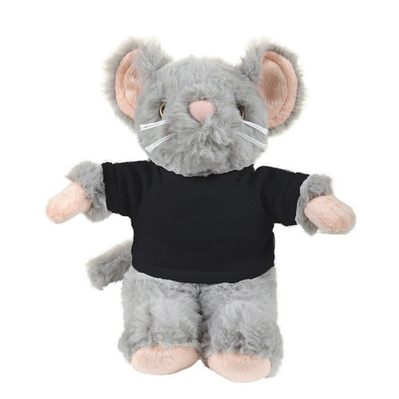 Plushland 8 Inch Floppy Mouse with Tee Plush Stuffed Animal Personalized Gift - Custom Text on Shirt - Great Present for Mothers Day, Valentine Day, Graduation Day, Birthday