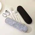 thumbnail image 4 of PRYESS Travel Cutlery Case, Gray 25 x 8 cm Travel Cutlery Storage Box with Zipper, Portable Utensil Roll for Fork Spoon and Chopsticks, 4 of 9