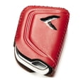 thumbnail image 4 of Vitodeco Genuine Leather Smart Key Fob Case with Leather Key Strap Compatible for Chevrolet Corvette (2020 - 2026 Models) - 6-Button, Red, 4 of 6