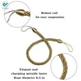 thumbnail image 3 of Deago 2 Pairs Curtain Ropes Tiebacks Decorative Handmade Tie Backs Curtain Holdbacks Holders Cord with 4 Metal Screw Hooks for Window Sheer Drapes Indoor Outdoor, Golden, 3 of 7