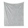 thumbnail image 1 of Modern Soft Flannel Fleece Throw Blanket, Geometrical Stripes Crossing Zig Zag Basket Braid Like Image, Cozy Plush for Indoor and Outdoor Use, 60" x 80", Charcoal Grey White, by Ambesonne, 1 of 6