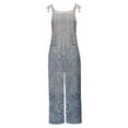 thumbnail image 4 of Virmaxy Overalls Women Adjustable Straps Jumpsuit Fashion Loose Print Lace Up Pants Wide Leg Pocket Jumpsuit Wide Leg Overalls For Women Loose Fit Blue-B S, 4 of 5