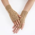 thumbnail image 4 of Gants Sans Doigts en Tricot Chaud pour Femmes Mitaines Convertibles avec Design Floral à la Mode pour Femmes, 4 of 5