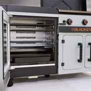 Blackstone Bronco Outdoor Combo Griddle, 28 Inch XL 3-Burner Flat Top Grill with Vertical Smoker and Prep Cart