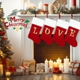 thumbnail image 4 of Dbfengbilian 20 Inches Christmas Stockings with Customizable Letters, Large Christmas Stockings with Super Soft Plush Cuff Embroidered Letter - Red D, 4 of 8