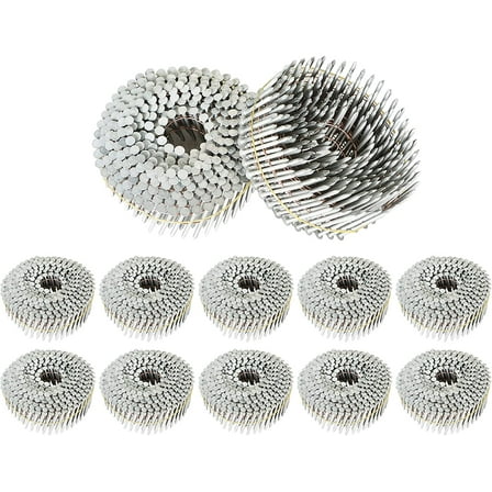 Handdo 3600 Count Siding Nails 15 Degree 1-3/4 Inch x .092 Inch Collated Wire Coil Full Round Head Ring Shank Hot-Dipped Galvanized