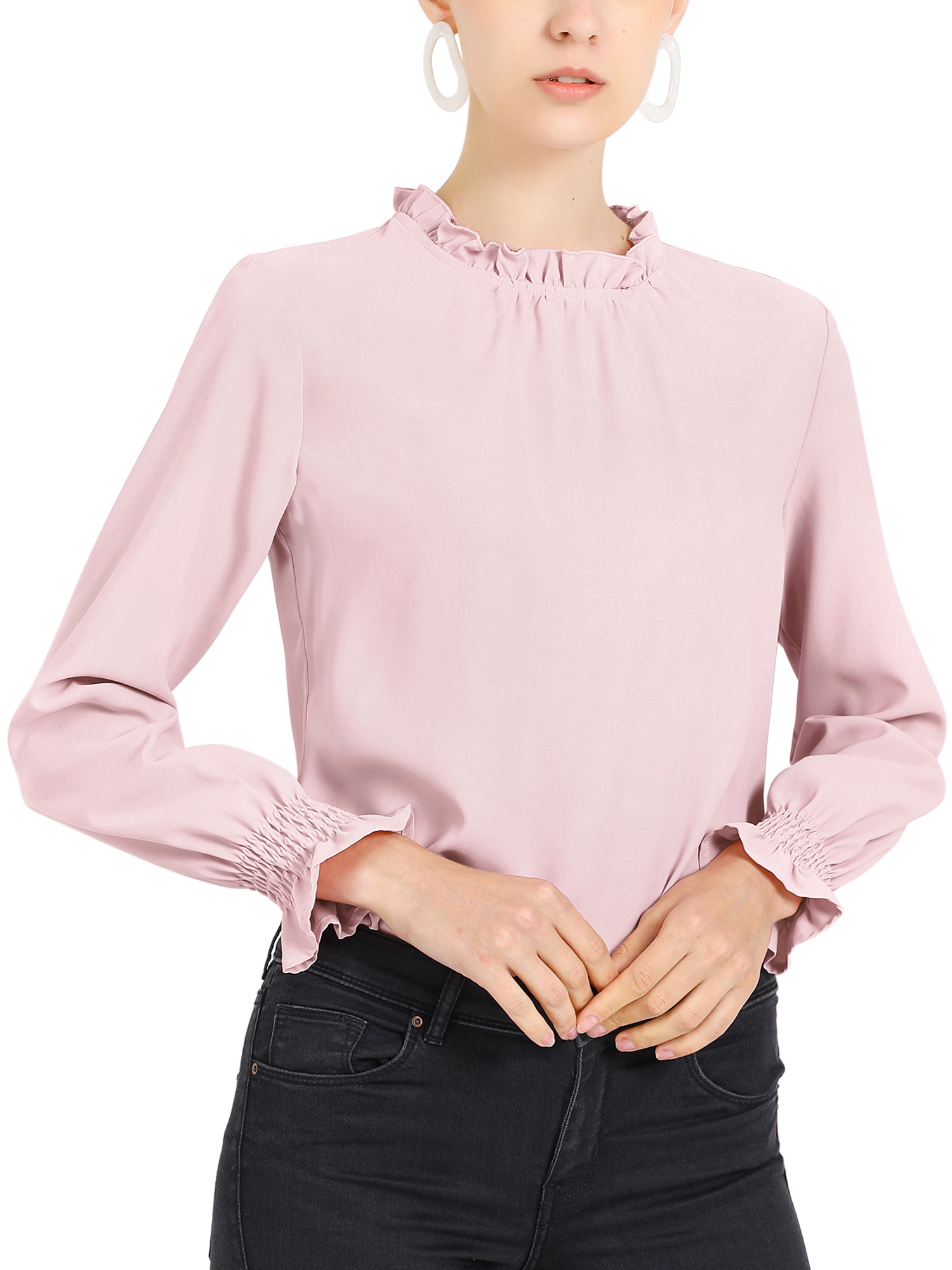 ruffle mock neck top