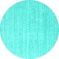 thumbnail image 1 of Ahgly Company Indoor Round Solid Turquoise Blue Modern Area Rugs, 4' Round, 1 of 4
