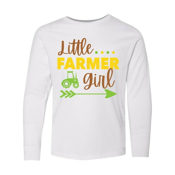 Inktastic Little Farmer Girl Long Sleeve Youth T-Shirt
