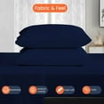 thumbnail image 4 of CCNY 600 TC Egyptian Cotton Bed Sheets, Luxurious Soft for Hotel Quality 4Pc Sheet Set - 1 Fitted Sheet, 1 Flat Sheet & 2 Pillowcases 21 Inch Deep Pocket (Twin XL-Navy Blue Solid), 4 of 8