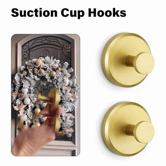TOP! Suction Cup Hooks for Wreaths on Glass, WreathHanger, WreathSuction Front Door, Door Hanger