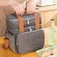 thumbnail image 4 of Bolsa de almuerzo impermeable multifuncional de doble capa Hilingoto, para llevar al hombro, para mantener la frescura, color gris, estuche bento, 4 of 7