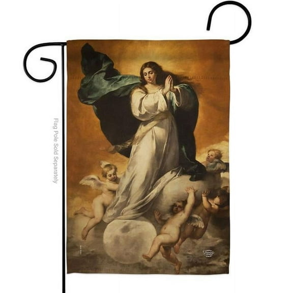 Ornament Collection G192382-BO 13 x 18.5 in. Immaculate Conception With Angels Garden Flag with Religious Faith Double-Sided Decorative Vertical House Decoration Banner Yard Gift