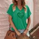 thumbnail image 5 of Tops Cortos para las Mujeres San Pablo's Día Impreso Cuello en V Envuelto Casual Top, Ligero para Todas las Estaciones Hogar Y Uso Diario, 5 of 8