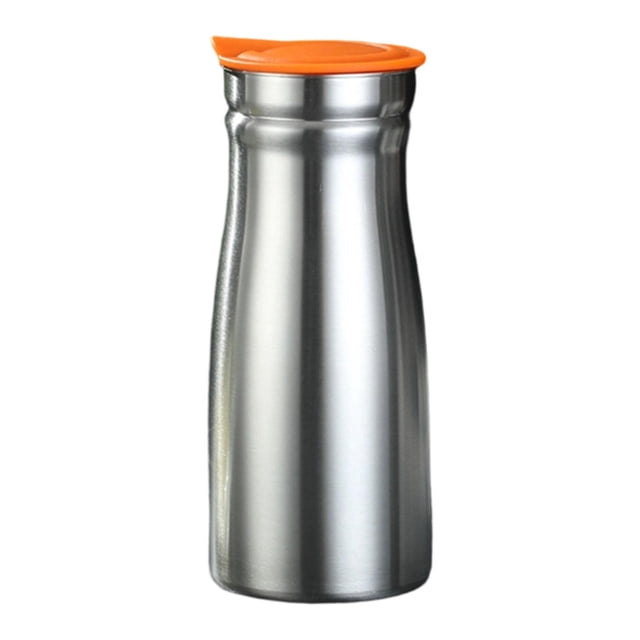 simhoa Bouilloire Isotherme en Acier Inoxydable sous Vide 1 L Théière pour Boutique Hôtel Restaurant Orange Sans Poignée