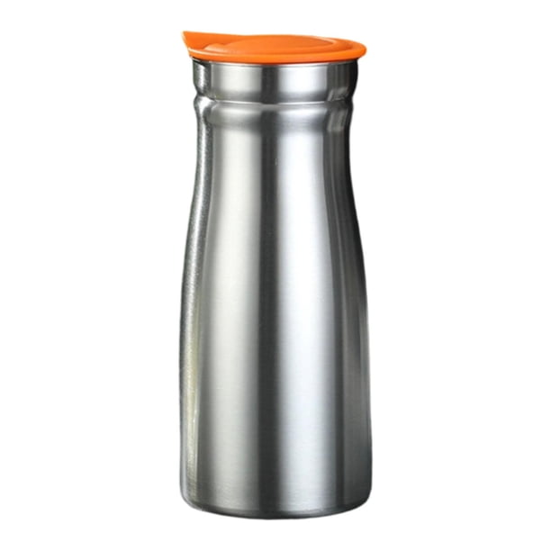 Jarra térmica de acero inoxidable para café de 1 litro, hervidor con aislamiento al vacío a prueba de fugas de agua. Naranja sin asa