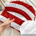 thumbnail image 4 of Twin Sze Fitted Sheet Set - Red Striped 2 Piece Bedding Sets 16" Deep Pocket Fitted Sheet with 1 Pillowcase, Christmas Farmhouse Red White Stripes Brushed Microfiber Hotel Luxury Bed Sheets, 4 of 9