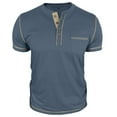 thumbnail image 3 of Men's Henley Shirts Fashion Short Sleeve Daily Work Business T-shirt Casual Summer Beach Vacation Pullover Tops 2025, 3 of 6