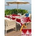 thumbnail image 4 of Outdoor Tablecloth with Umbrella Hole and Zipper, Christmas Red Rectangle Table Cloth 60x84 Inch Waterproof Tablecloth, White Xmas Tree Elk Winter Snowflake Picnic Table Cover for Patio Camping, 4 of 7