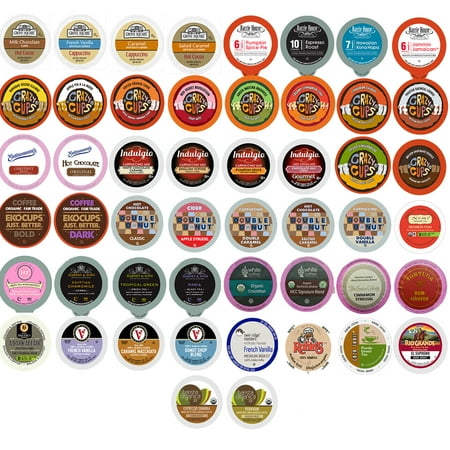 Coffee, Tea, Cider, Cappuccino and Hot Chocolate Single Serve Cups For Keurig K Cup Brewers Variety Pack Sampler, 50 Count