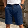 thumbnail image 2 of Wrtxtat Mens Casual Shorts Italian Style Adjustable Waist Front Button down Naples Shorts with Pockets Fashion Summer Beach Business Golf Shorts Navy XXXL, 2 of 8