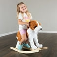 thumbnail image 3 of Happy Trails Rocking Horse - Plush Dog Animal Rocker for Ages 3 and up, Brown and White, 3 of 7