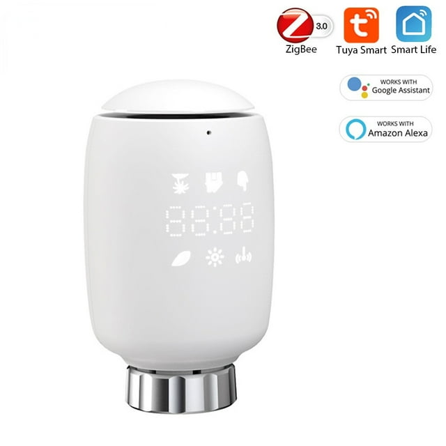 Amdohai Tuya Zigbee3.0 Thermostatic Radiator Valve Temperature Controller Intelligent Radiator Actuator Support Voice Control Compatible with Alexa Google Assistant