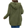 thumbnail image 5 of Olyvenn Womens Fuzzy Sherpa Cardigan Open Front Fleece Jacket Oversized Hoodies Warm Fall Winter Coats Soft Outwear Pockets Army Green XXL, 5 of 8