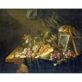 thumbnail image 2 of Cornelis de Heem 24x20 Black Ornate Framed Double Matted Museum Art Print Titled: Still Life with Copulating Sparrows (1657), 2 of 5