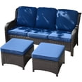 thumbnail image 4 of Ovios Outdoor Patio Furniture Set on Sale 3 Pieces, Wicker Patio Sectional Furniture Set, PE Rattan Seating Group with Ottoman for Backyard, 4 of 6
