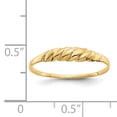 thumbnail image 2 of 14K Yellow Gold Diamond-cut Textured Ridged Dome Ring, 2 of 2