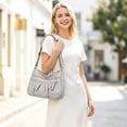 thumbnail image 4 of KXF Women Waterproof Soft Leather Shoulder Bag Messenger Crossbody Purse Multi Pocket Handbag, 4 of 9