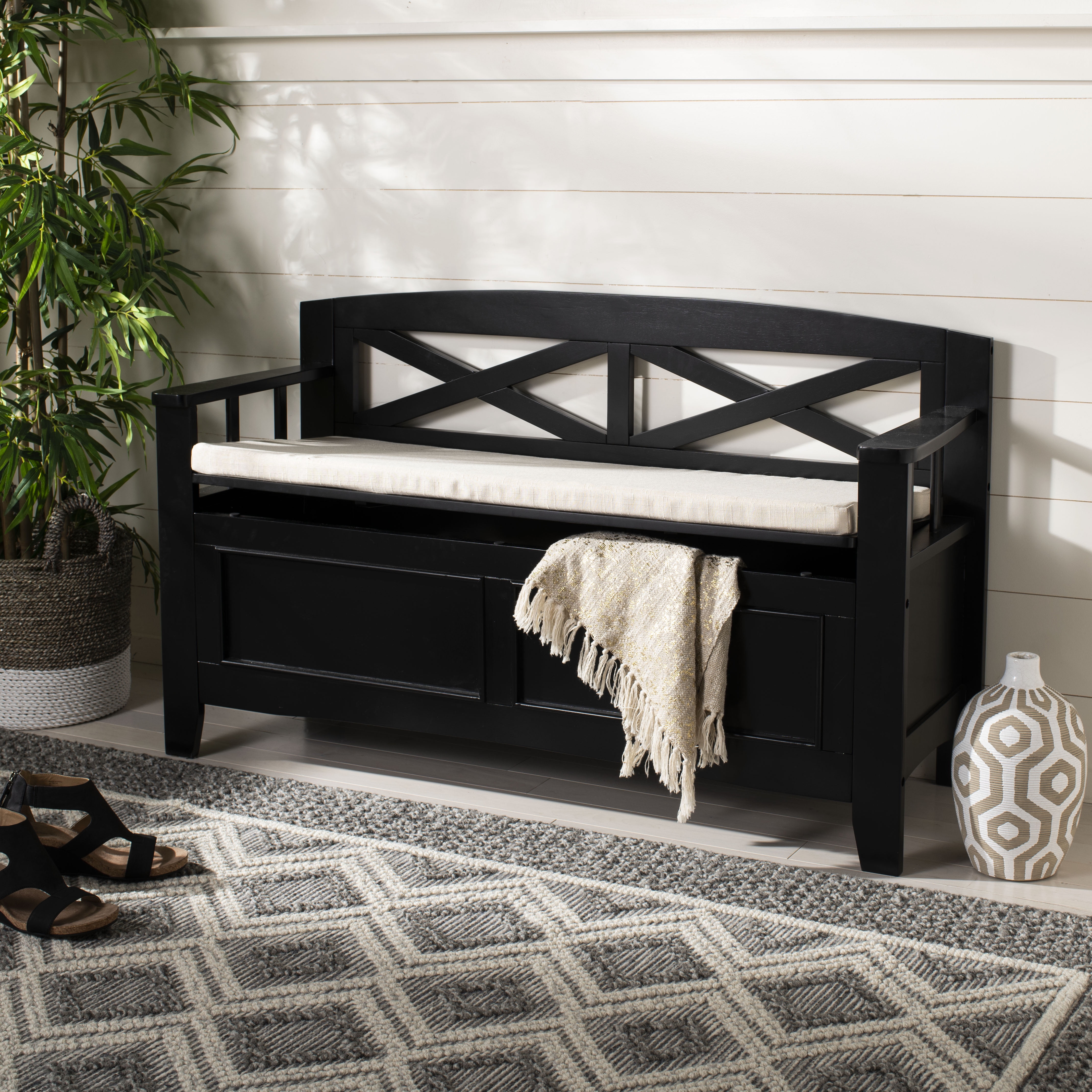 Safavieh Anisa Contemporary Storage Bench with Cushion