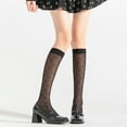 thumbnail image 4 of Yokua Women's Silk Sheer Knee High Socks Meshes Fishnet Stockings Summer Calf Socks, 4 of 21