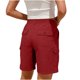 thumbnail image 4 of Pantalones de Carga de las Mujeres con Bolsillos Color Sólido Ropa de Trabajo Elástica Cintura Multi-Bolsillo Pantalones de Cinco Pulgadas, 4 of 6