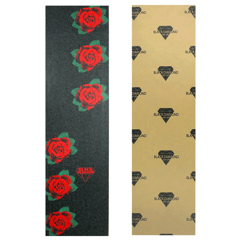 Black Diamond Grip Skateboard Graphic Griptape Sheet Rose 9 x 33 Grip Tape