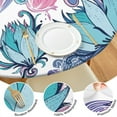 thumbnail image 4 of Vintage Small Floral Round Elastic Tablecloth Waterproof Fitted Cover with Retro Floral Print, 4 of 5